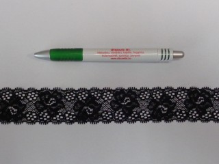 Rugalmas csipke, fekete, 3 cm széles (14291)