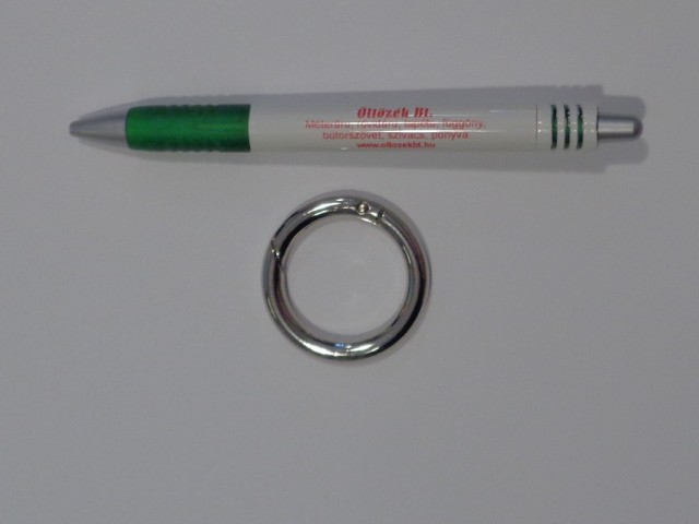Kerek karabiner, 30 mm-es, nikkel (14821)