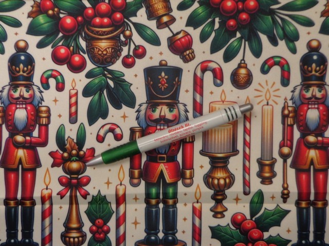 Karácsonyi mintás szatén, Diótörő mintás (15020)