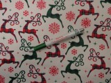 Karácsonyi mintás szatén, rénszarvas mintás (15021)