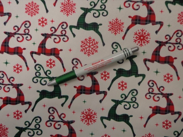 Karácsonyi mintás szatén, rénszarvas mintás (15021)