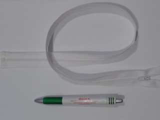 RT-0, 60 cm hosszú, bontható, spirál fogú cipzár, fehér (15071)