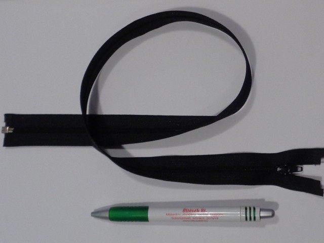 RT-0, 60 cm hosszú, bontható, spirál fogú cipzár, fekete (15072)