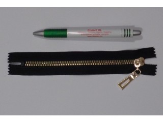 RT-10, 16 cm hosszú fém hatású műanyag cipzár, arany (15113)