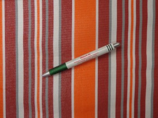 Nyugágyvászon, narancssárga-bordó-fehér csíkos, 45 cm széles (15243)