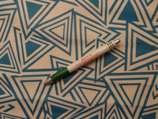 Mintás pamutvászon, kék absztrakt mintás (15259)