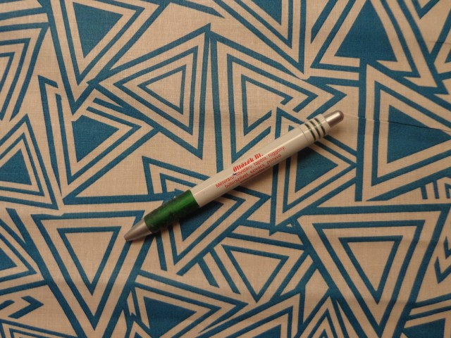 Mintás pamutvászon, kék absztrakt mintás (15259)