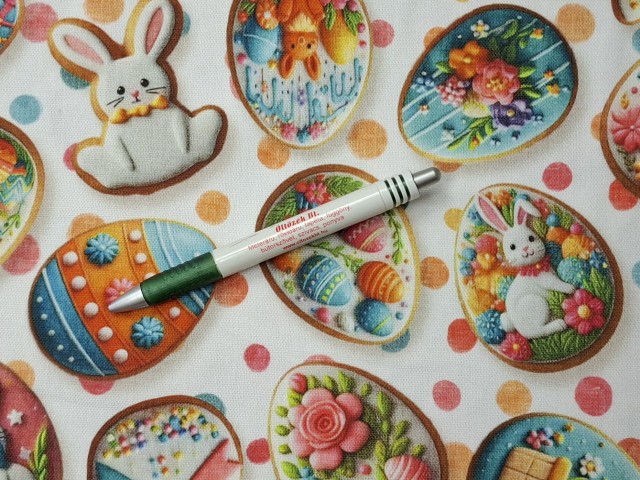 Digitálisan nyomott Loneta, színes tojásos, húsvéti, kerti bútor vászon (15265)