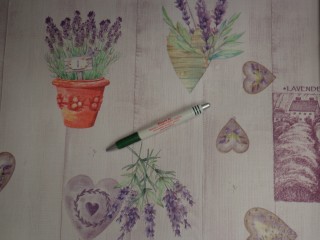 Viaszos vászon, levendulás-szives (15271)