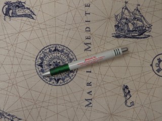 Loneta, nyers alapon tengerész mintás kerti bútor vászon (15288)