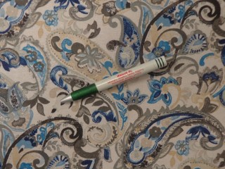 Loneta, kék-szürke-drapp Paisley mintás kerti bútor vászon (15326)