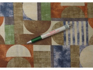 Loneta, kék-zöld-narancs-barna mintás kerti bútor vászon (15327)