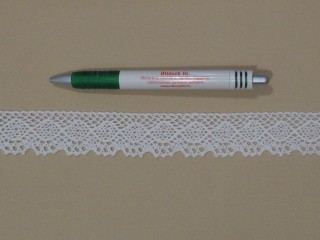 Pamut csipke, fehér, 30 mm széles (15350-B1410)