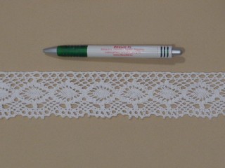 Pamut csipke, fehér, 45 mm széles (15351-B1131)