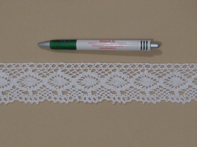 Pamut csipke, fehér, 45 mm széles (15351-B1131)