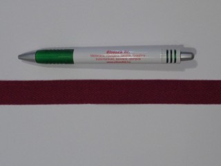 2 cm széles, köpper szalag, bordó, pamut (15370)