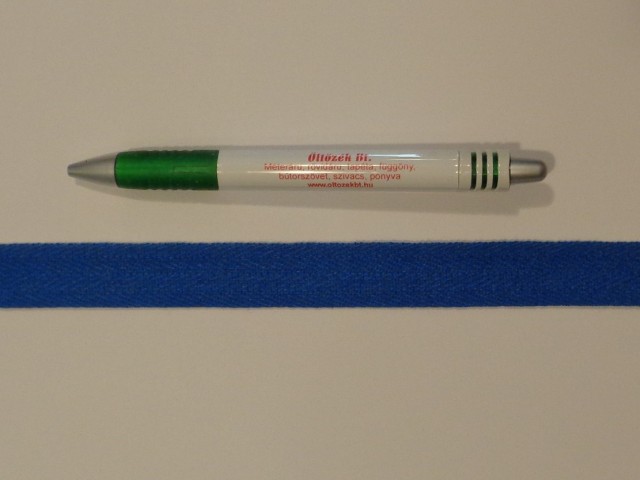 2 cm széles, köpper szalag, királykék, pamut (15373)