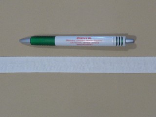 2 cm széles, köpper szalag, fehér, pamut (15376)