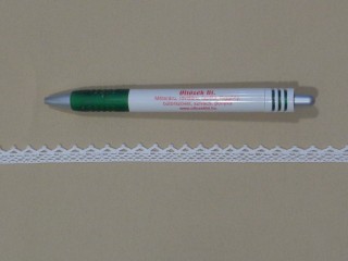 Pamut csipke, fehér, 10 mm széles (15378-B1031)